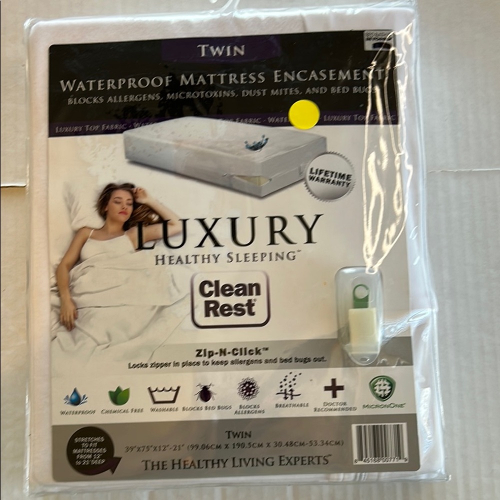 Clean Rest Luxury Healthy Waterproof Mattress Encasement Protector Size Twin